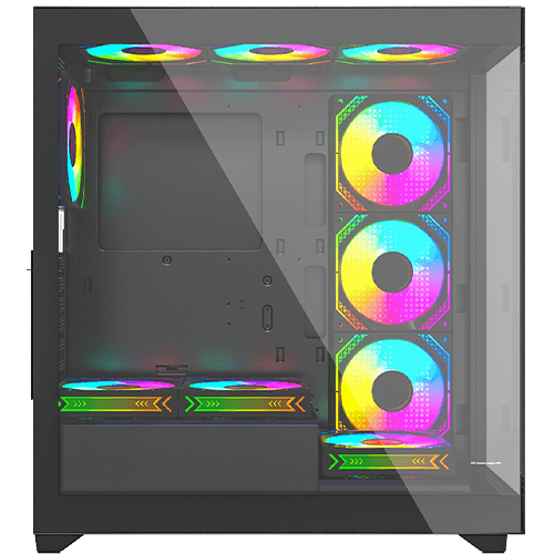 علبة ألعاب Twisted Minds Quantum Mid متوسطة الحجم من الزجاج المقوى - أسود - TM-290XL-9B