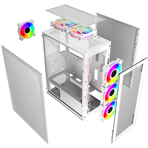 علبة ألعاب Twisted Minds Manic Shooter-03 متوسطة الحجم من الزجاج المقوى - TM-350-18-W