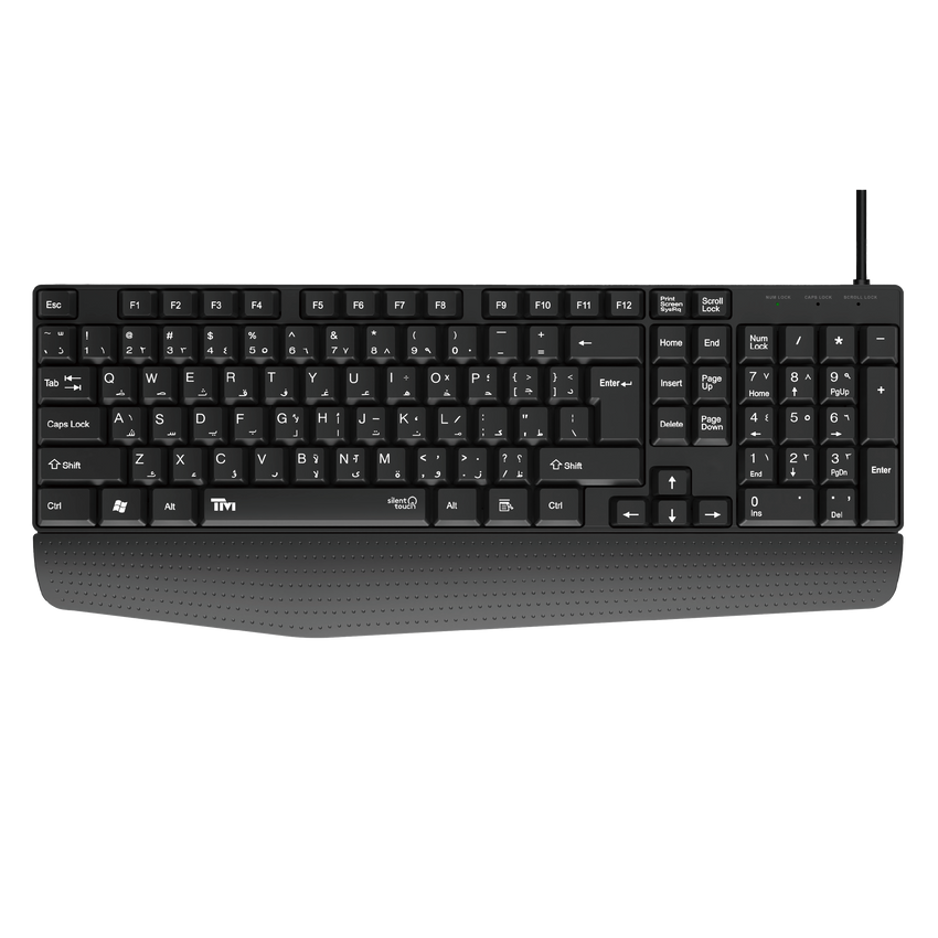 لوحة مفاتيح تويستد مايندز K12 كافارا سيريز 2 في 1 كومبو سلكية خفيفة الوزن - أسود - (تخطيط إنجليزي / عربي)