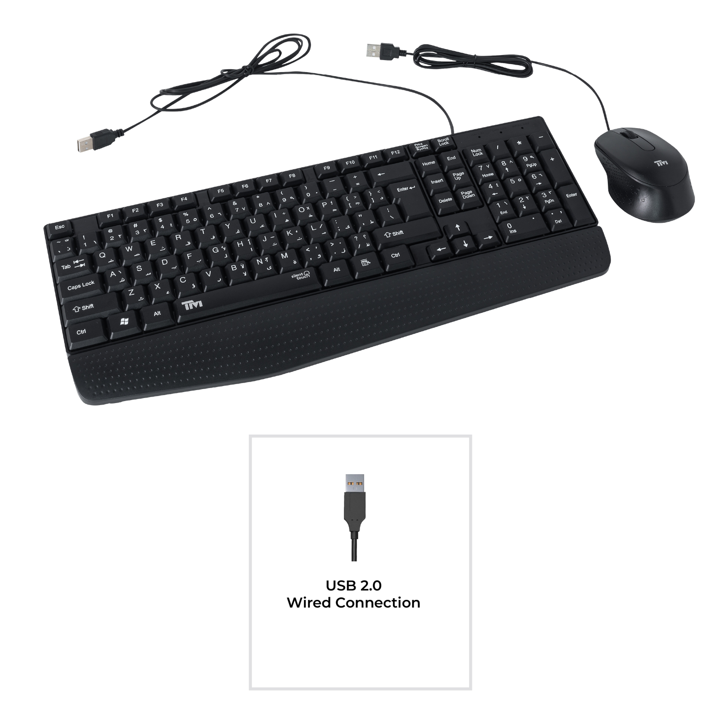 Twisted Minds K12 Kavara Series 2in1 Combo Wired Mode Lightweight - Black - (English / Arabic) Layout