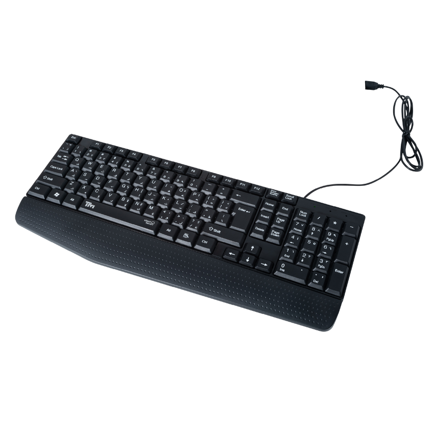 لوحة مفاتيح تويستد مايندز K12 كافارا سيريز 2 في 1 كومبو سلكية خفيفة الوزن - أسود - (تخطيط إنجليزي / عربي)