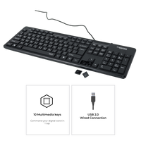 لوحة مفاتيح تويستد مايندز K19 كافارا سيريز 2 في 1 كومبو سلكية خفيفة الوزن - أسود - (تخطيط إنجليزي / عربي)