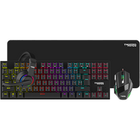 Twisted Minds 4-in-1 Gaming Bundle - Wired Keyboard, DPI Adjustable Mouse, Rainbow Static Headset & Mouse Pad - TM-FUSION-X