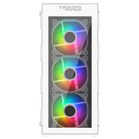 علبة ألعاب Twisted Minds Titan Glass Mid Tower - أبيض TM-GM-III-W