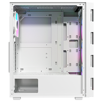 علبة ألعاب Twisted Minds Titan Glass Mid Tower - أبيض TM-GM-III-W