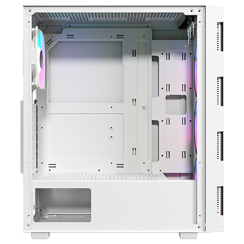 علبة ألعاب Twisted Minds Titan Glass Mid Tower - أبيض TM-GM-III-W