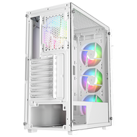 علبة ألعاب Twisted Minds Titan Glass Mid Tower - أبيض TM-GM-III-W