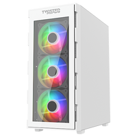 علبة ألعاب Twisted Minds Titan Glass Mid Tower - أبيض TM-GM-III-W