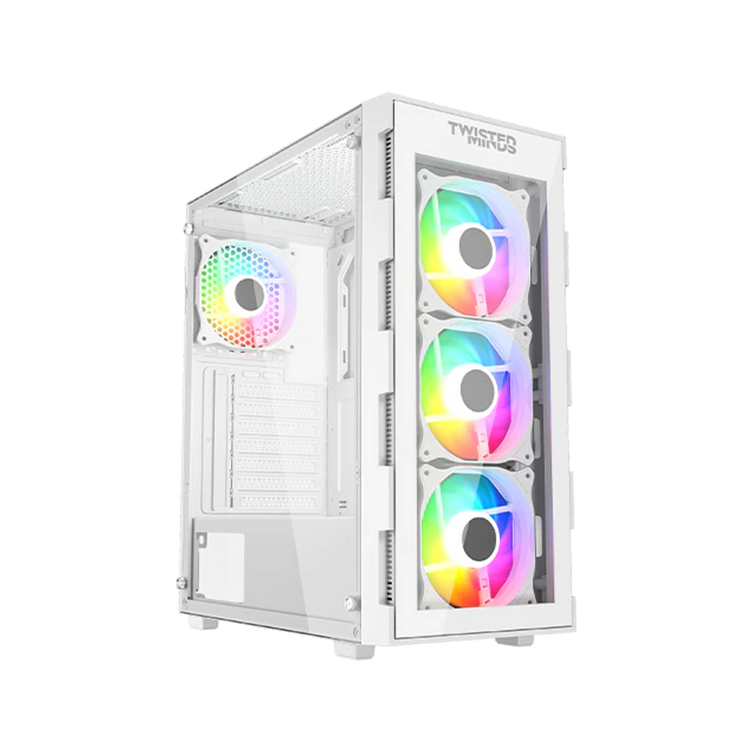 Twisted Minds Titan Glass Mid Tower Gaming Case - White - TM-GM-III-W