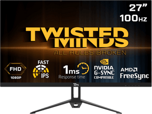 Twisted Minds ECO Series Flat  27'',FHD ,100 HZ ,IPS ,1ms Gaming Monitor  TM27FHD100IPS