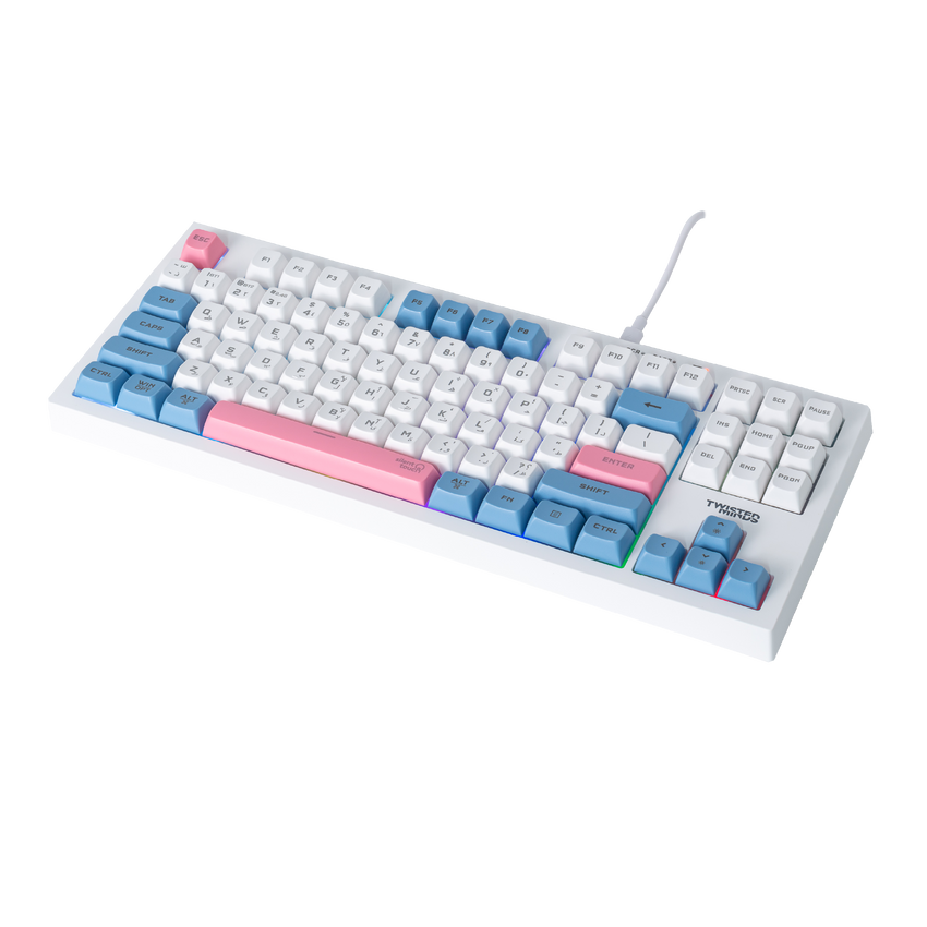 Twisted Minds TM-MK75-WL Spectrum Pro Series 75% Compact Size 87 keys Wireless Membrane Keyboard - (English / Arabic) Layout