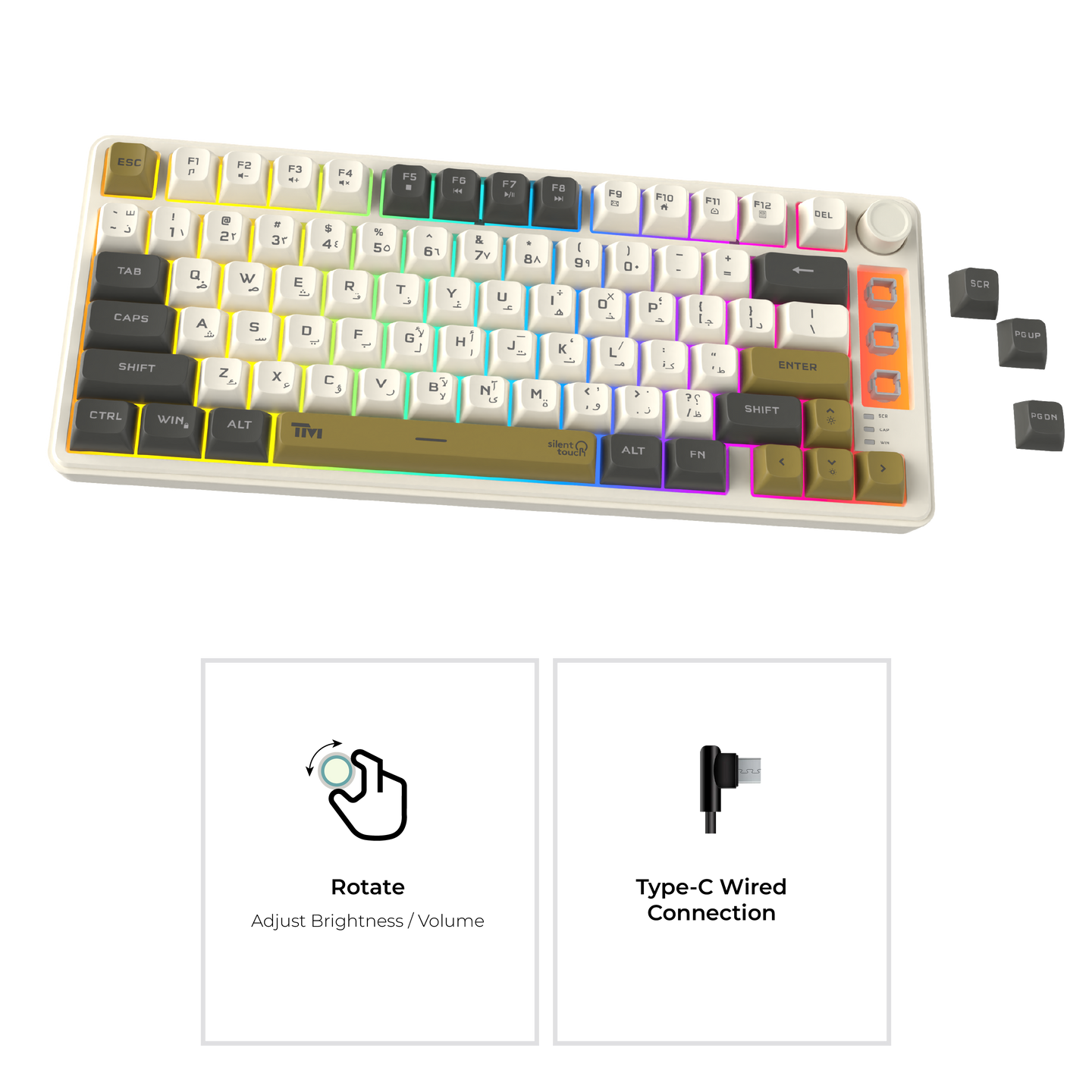 Twisted Minds Imperium Pro Series TM-MK75-WPRO 75% Compact Size 80 Keys Wired  Membrane Keyboard - (English / Arabic) Layout