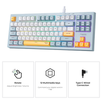 Twisted Minds TM-MK75-W Spectrum Series Wired Keyboard 80% Compact Gasket structure membrane - (English / Arabic) Layout