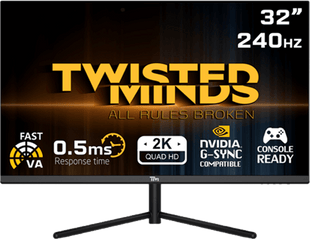 Twisted Minds 32 ,QHD ,240Hz ,VA ,0.5ms ,HDR ,HDMI2.1 Gaming Monitor - TM32QHD240VA