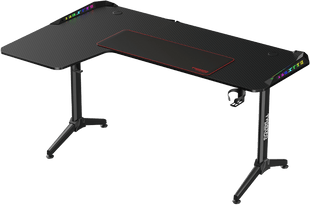 Twisted Minds WARRIOR L Shaped Gaming Desk RGB Left Black - TM-Y-LB-RGB