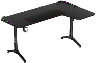 Twisted Minds WARRIOR L Shaped Gaming Desk RGB Right Black - TM-Y-RB-RGB