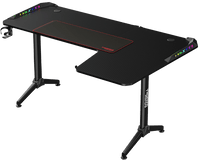 Twisted Minds WARRIOR L Shaped Gaming Desk RGB Right Black - TM-Y-RB-RGB