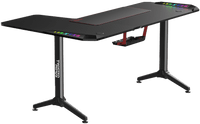 Twisted Minds WARRIOR L Shaped Gaming Desk RGB Right Black - TM-Y-RB-RGB