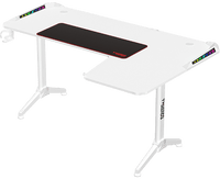 Twisted Minds WARRIOR L Shaped Gaming Desk RGB Right White - TM-Y-RW-RGB