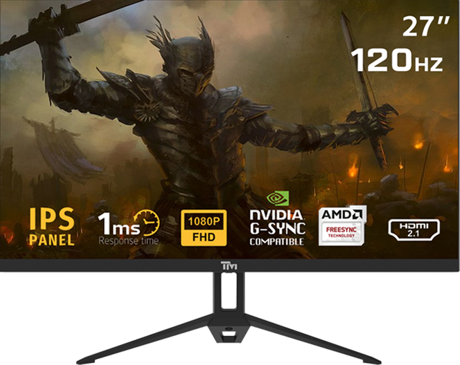 TM ECO SERIES 27”, 120hz, 1MS, FHD, HDMI 2.1 & DP 1.4 Gaming Monitor  TM27FHD120IPS