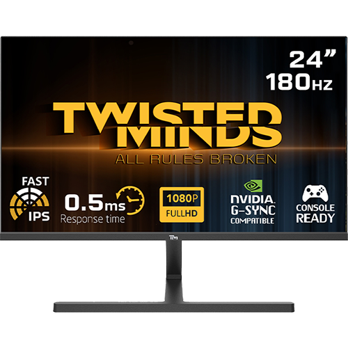 Twisted Minds 24inch ,Flat ,FHD ,180Hz, 0.5MS, FAST IPS, HDR ,HDMI2.1 Gaming Monitor