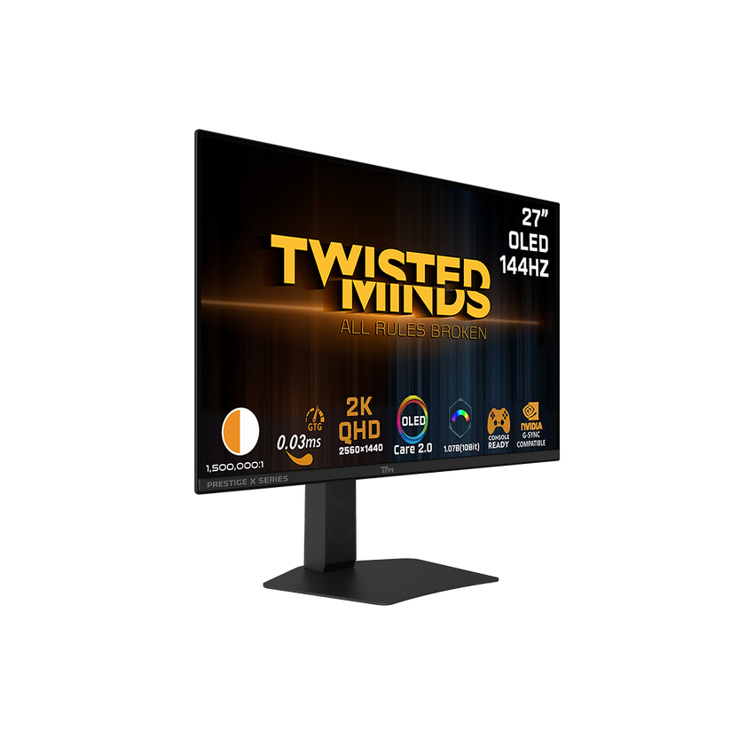 TWISTEDMINDS TM27QDOLD144 PRESTIGE X Series 27" OLED QHD, 144Hz, 0.03ms, HDMI 2.1, Gaming Monitor (Supports PS5) – Black