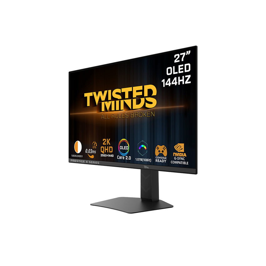 TWISTEDMINDS TM27QDOLD144 PRESTIGE X Series 27" OLED QHD, 144Hz, 0.03ms, HDMI 2.1, Gaming Monitor (Supports PS5) – Black