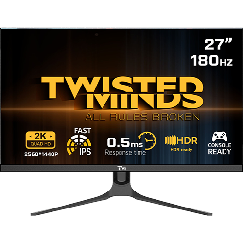 Twisted Minds Blaze Series Flat 27" QHD - 180HZ 0.5MS Fast IPS HDMI 2.1 Gaming Monitor - TM27QHD180IPS