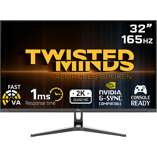 Twisted Minds Eclipse Series Curve 32" QHD - 165HZ 1ms Fast VA Gaming Monitor