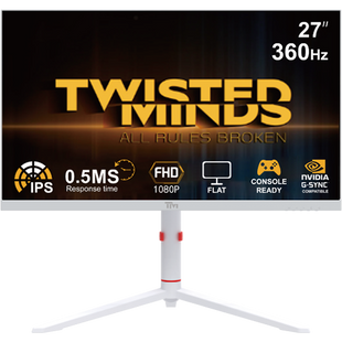 Twisted Minds Frost Series 27" FHD - 360HZ 0.5MS Fast IPS HDMI 2.1 Gaming Monitor - White