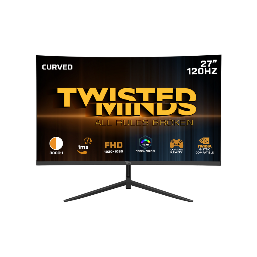 Twisted Minds 27" Curved 120HZ, IPS, 1 MS, HDMI 2.1 Gaming Monitor - TMC27F120VA