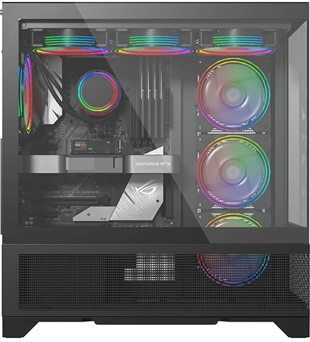 صندوق ألعاب Twisted Minds Phantek - 07 Mid Tower - أسود