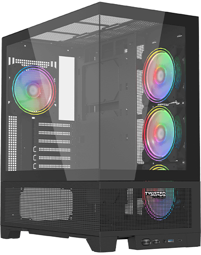 صندوق ألعاب Twisted Minds Phantek - 07 Mid Tower - أسود