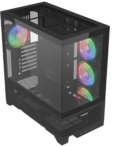 صندوق ألعاب Twisted Minds Phantek - 07 Mid Tower - أسود