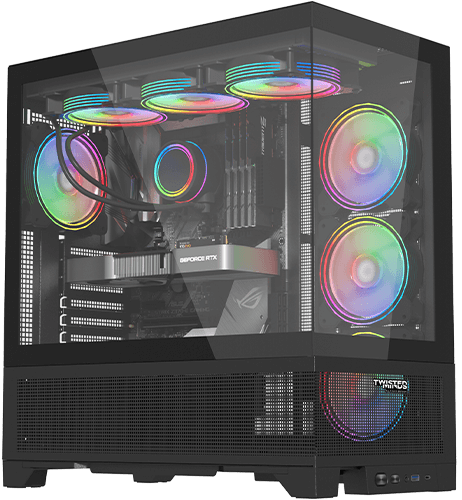 صندوق ألعاب Twisted Minds Phantek - 07 Mid Tower - أسود