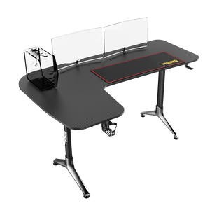 مكتب ألعاب على شكل حرف Y من تويستد مايندز، بنسيج ألياف الكربون - يسار 